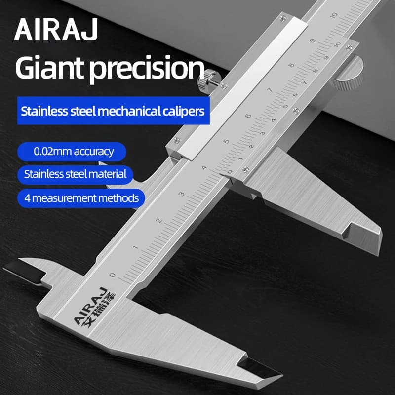 AIRAJ 0-150 MM 버니어 캘리퍼스 디지털 0.02 MM 고정밀 측정 도구 스테인레스 스틸 학생 캘리퍼스 디지털 도구
