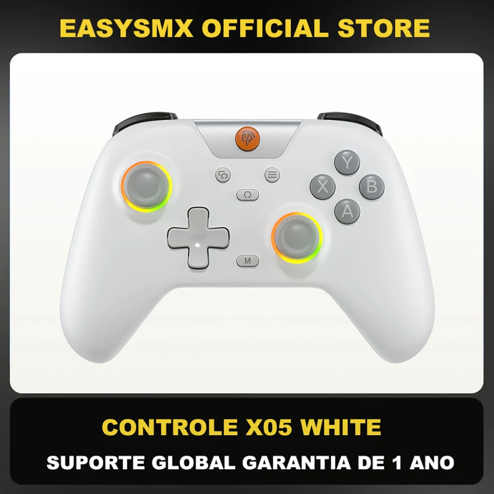 EasySMX X05 무선 게임패드 블루투스 게임 컨트롤러, PC/휴대폰/스위치/스팀 게이머 호환, RGB 조명, 홀 이펙트 탑재
