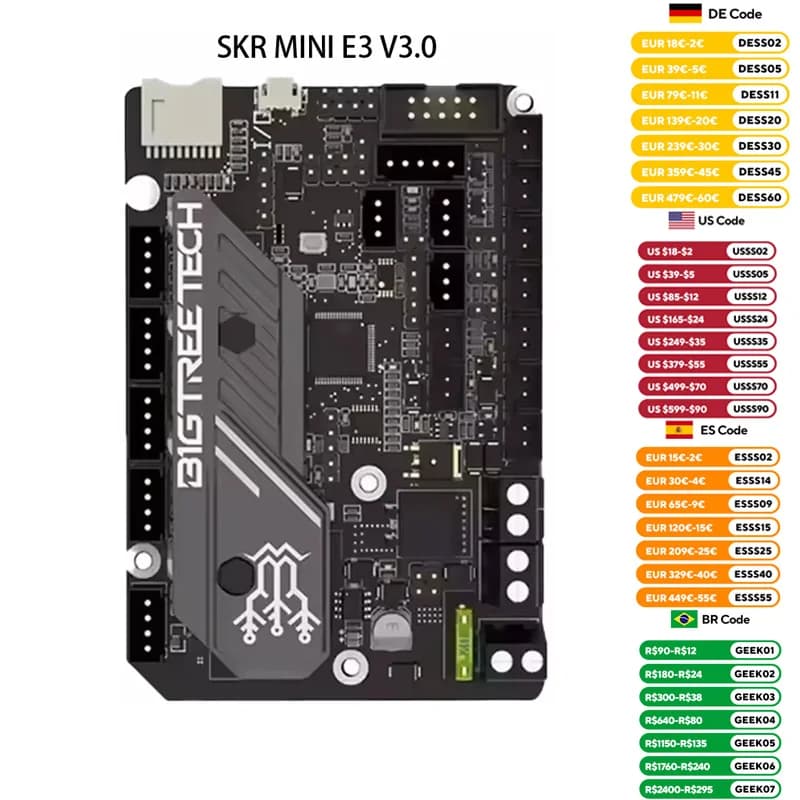 BIGTREETECH SKR 미니 E3 V3.0 3D 마더보드 미니 E3 V2 TMC2209 3D 프린터 액세서리 엔더 3 업그레이드 BTT SKR V1.4 터보용