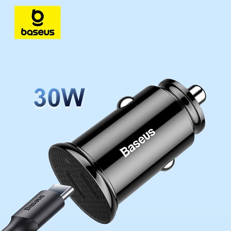 Baseus 30W 듀얼 USB C 차량용 충전기 유형 C FCP SCP USB PD 3.0 iPhone 13 14 15 Sumsung Xiaomi 고속 충전 차량용 전화 충전기