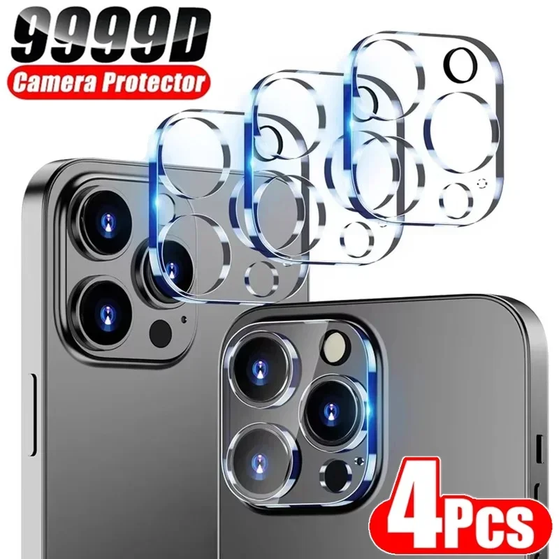 4Pcs 카메라 렌즈 보호 유리 iPhone 16 13 12 11 14 15 Pro Max 카메라 보호 유리 필름 iPhone 13 Mini 15 16 Plus