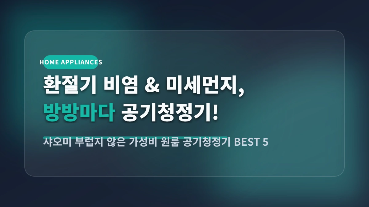 환절기 미세먼지 대비! 3만 원대 가성비 원룸 공기청정기 BEST 5