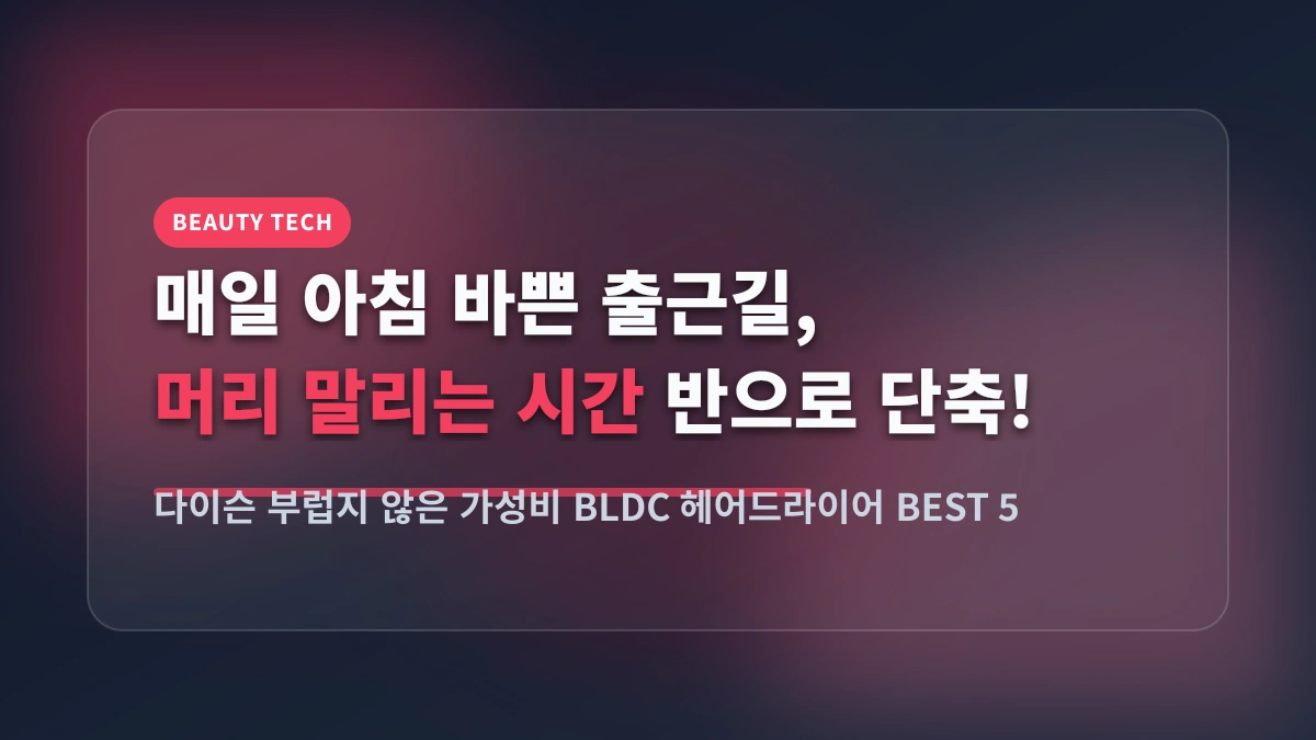 아침 드라이 시간 반으로 단축! 다이슨 안 부러운 가성비 BLDC 헤어드라이어 BEST 5