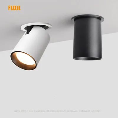 디밍 임베디드 접이식 LED 다운라이트, 10W 15W 20W LED 스포트라이트, 거실 TV 배경 벽 통로 천장 COB 다운라이트