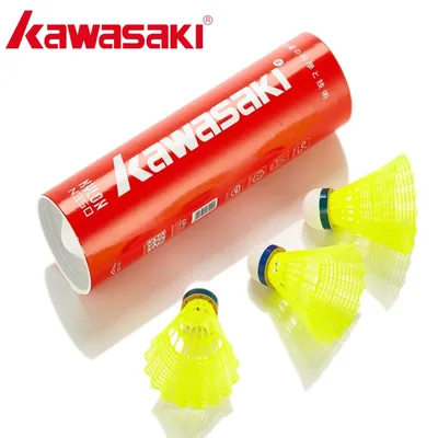 훈련용 가와사키 나일론 볼 N350 야외 훈련용 6 Pcs 배드민턴 플라스틱 셔틀콕 버디 내구성 중간 속도 사용