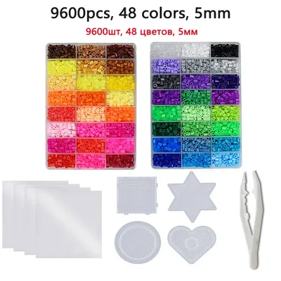 24/72 색 상자 세트 하마 비즈 장난감 2.6/5mm 펄러 교육 어린이 3D 퍼즐 diy 완구 퓨즈 비즈 페그 보드 시트 다림질 종이