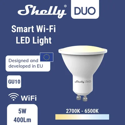 셸리 듀오 GU10 화이트/Rgbw 5W WiFi 스마트 전구 LED 홈 220-240V 디 밍이 가능한 타이머 기능 매직 전구