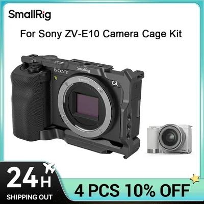 SmallRig-소니 ZVE10 카메라 케이지 실리콘 케이지 핸들 내장 Arca 퀵 릴리스 플레이트, 소니 ZVE10 3538 용 리그 키트