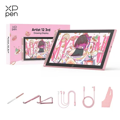 XPPen 아티스트 12 3세대 11.9인치 그래픽 모니터 (X4 스마트 스타일러스, 2개 다이얼, 8개 키, 접이식 스탠드 포함) 드로잉 디자인, 어린이 선물용