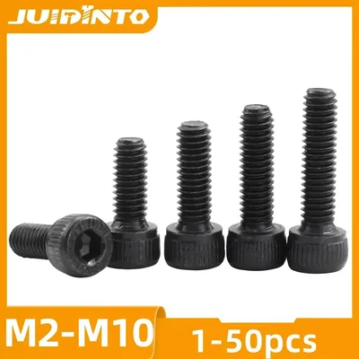 JUIDINTO 1-50pcs 육각 소켓 헤드 캡 나사 12.9 탄소강 알렌 나사 M2 M2.5 M3 M4 M5 M6 M8 M10 MTB 용 육각 캡 나사 볼트