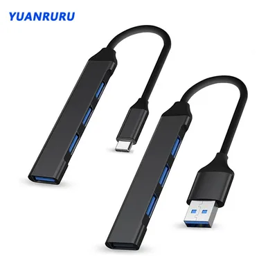 USB 3.0 허브 USB 허브 4 포트 고속 유형 c 분배기 5Gbps PC 컴퓨터 액세서리 멀티 포트 허브 4 USB 3.0 2.0 포트