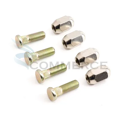 4 Pcs M10x1.25 육각 너트 10.9 ATV 용 스틸 스플라인 나사 키트 이동 카트 UTV 버기 쿼드 먼지 자전거 차량 모토 휠 허브 액세서리