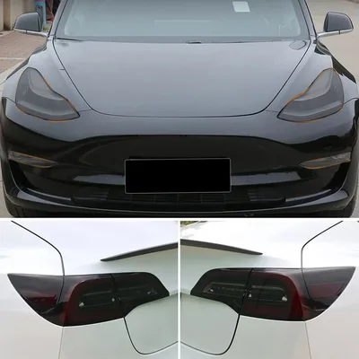 Tesla Model 3 Y 2017-2023 TPU 검정색 헤드 라이트 미등 안개등 보호 필름 수정 검정색 변경 필름