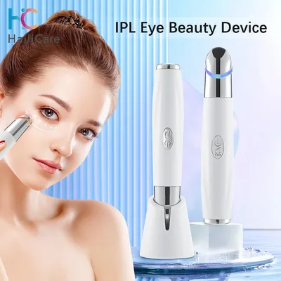 새로운 IPL 진동 눈 마사지 기계 안티 다크 서클 블루 라이트 안티 링클 눈 마사지 펜 뜨거운 압축 눈 미용 관리 장치