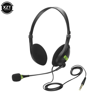3.5mm 소음 차단 유선 헤드폰 조정 가능한 이어폰 PC/노트북/컴퓨터용 마이크가 있는 비즈니스 헤드셋