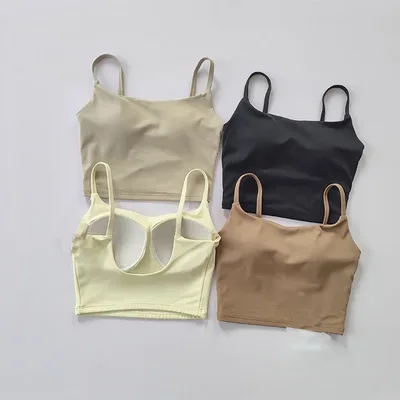 작은 슬링 조끼 통합 고정 수집 스포츠 속옷 여성 브래지어 뷰티 백 트레이닝 피트니스 브래지어 여름 의류 정장