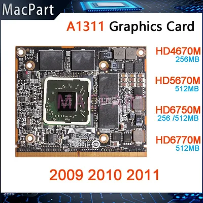 기존 HD4670M HD5670M HD6750M HD6770M Apple iMac 21.5 "A1311 그래픽 카드 용 256MB 512MB 비디오 카드 2009 2010 2011 년