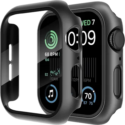 애플 워치 11 10 9 8 7 46mm 42mm용 강화유리+커버 PC 범퍼 스크린 보호 케이스 iWatch 시리즈 7 6 5 4 SE3 44 40 45mm
