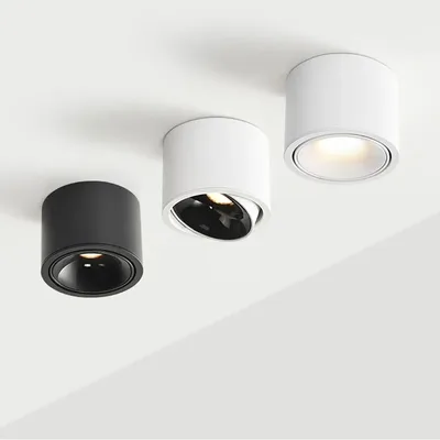 LED 스포트라이트 각도 조절 가능 COB 초고휘도 다운라이트 5W 7W 9W 12W 15W 표면 장착형 소형 천장 조명 실내 조명