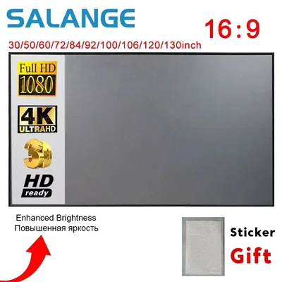 Salange 프로젝터 스크린, YG300 Projetor XGIMI DLP LED 홈 시어터 용 60 100 120 인치 반사 패브릭 천 프로젝션 스크린
