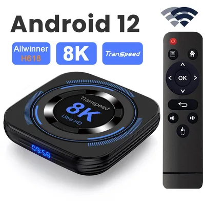 Transpeed 안드로이드 12 TV 박스 Allwinner H618 듀얼 Wifi 32G64G 쿼드 코어 Cortex A53 지원 8K 4K BT 음성 미디어 플레이어 셋톱 박스