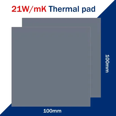 21W/MK GPU CPU 열 패드 방열판 냉각 전도성 실리콘 패드 80x40/100x100mm 고품질 열 패드 단열