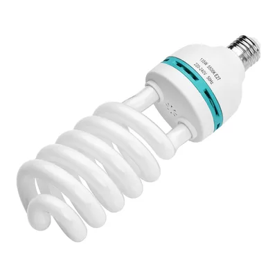 Andoer 사진 비디오 조명용 나선형 형광 전구, 일광 CRI90 소켓, 에너지 절약, 110V, 220V, 5500K, E27, 135W