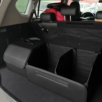 보관 상자 PU 가죽 다목적 접이식 자동차 트렁크 보관 주최자 자동차 트렁크 주최자 Stowing Tidying Auto Accessories