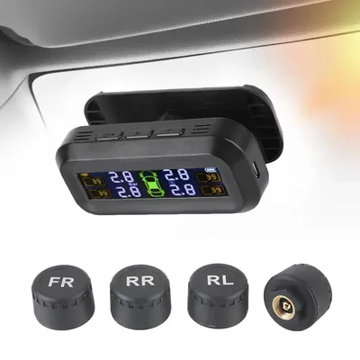 타이어 압력 모니터링 시스템 온도 경고 새로운 C 외부 배터리 버전 센서 태양열 TPMS 자동차 타이어 압력 모니터