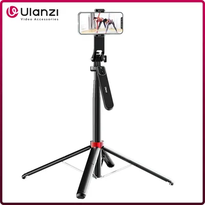 Ulanzi MA09 1.8M 블루투스 원격 제어 셀카봉 삼각대(1/4" 나사 360 포함) °   라이브 스트리밍 브이로그용 회전식 휴대폰 거치대