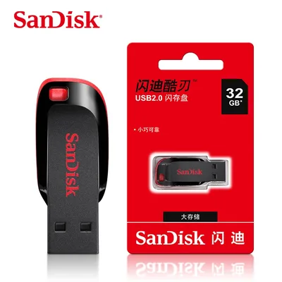 SanDisk CZ50 USB2.0 Pendrive 32GB 16GB 64GB USB 플래시 드라이브 펜 드라이브 U 디스크 미니 플래시 드라이브 Cruzer Blade 100% 오리지널