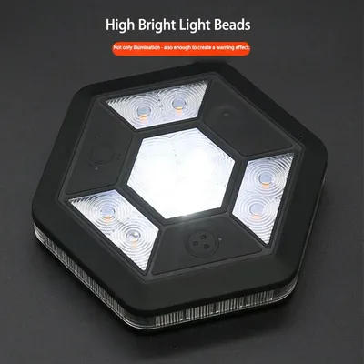 자동차 비상 USB 충전 COB 경고등, 360 ° 회전, 자석 흡착 야간 노란색 흰색 깜박이 램프, 지붕 트렁크 조명