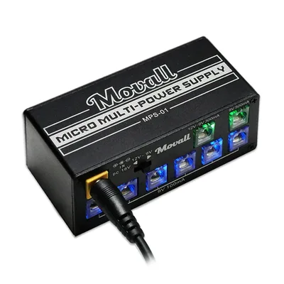 Movall 기타 페달 전원 공급 장치 8 절연 출력 간섭 방지 18W 다른 출력 기타 효과 전원 기타 액세서리