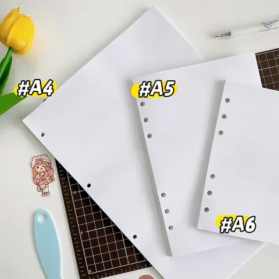 A4 A5 A6 흰색 이형지 루스 리프 보관 도서 Washi 테이프 마스킹 테이프 액세서리 용 40 매 스크랩북 DIY 도구