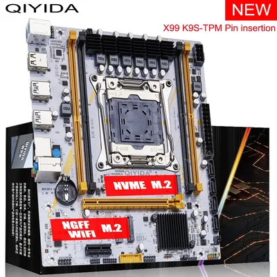 QIYIDA X99 마더보드 LGA 2011 3 X99 C612칩(M.2 슬롯 포함) DDR4 메모리 지원 SATA3.0 USB3.0 PCI16X tpm2.0 msi14pin