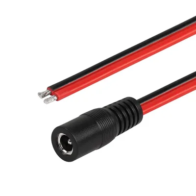 CCTV 감시 보안 카메라 LED 스트립 라이트 모니터용 피그테일 수리 케이블, 14AWG DC 전원 공급 장치, 암 피그테일, 5.5mm x 2.5mm
