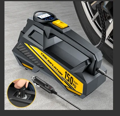 유선 휴대용 자동차 공기 펌프 업그레이드 12V 150PSI 전기 타이어 팽창기 펌프 오토바이 자전거 공 LED 라이트 자동차 공기 압축기