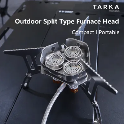 TARKA 캠핑 가스 스토브 5800w 3 헤드 가스 버너 관광 강력한 화재 용광로 등산 하이킹 장비 피크닉 주방 조리기구