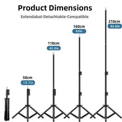 RP01-B 헤비 듀티 메탈 합금 라이트 스탠드 160cm 삼각대 사진 스튜디오 소프트박스 비디오 플래시 리플렉터 조명 배경 스탠드