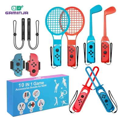 10 in 1 스위치 스포츠 액세서리 번들 Nintendo Switch Oled 게임 스포츠 액세서리 키트(골프 클럽 포함) 골프 클럽