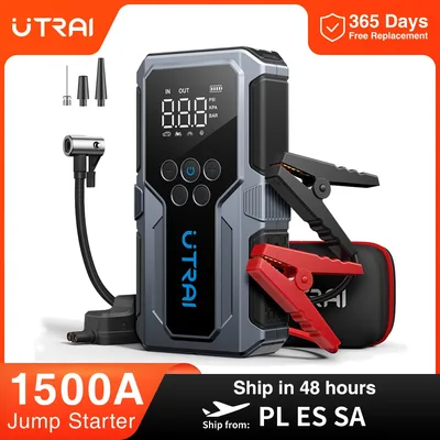 UTRAI 1500A 자동차 점프 스타터 보조베터리 휴대용 150PSI 공기 펌프 자동차 배터리 비상 부스터 시작 장치 자동차 스타터 2024