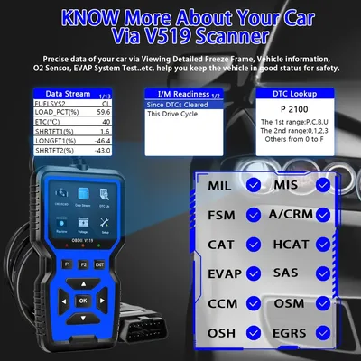 스캐너 코드 리더 자동차 진단 도구 엔진 오류 코드 리더 V519 OBD2 스캐너 휴대용 차량 검사
