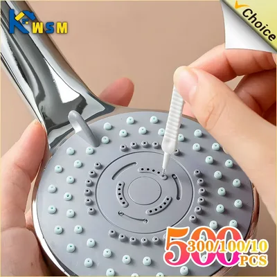 10-500PCS 샤워 청소 브러시 ​​욕실 마이크로 나일론 브러시 노즐 안티 블로킹 청소 도구 욕실 액세서리