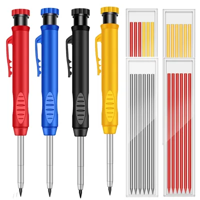 단단한 목수 마킹 연필, 기계식 연필, 목공 도구, 문구류 공급, 샤프너 포함, 2.8mm