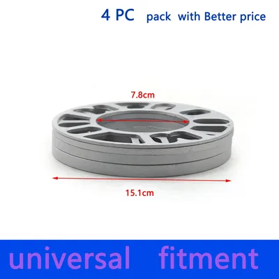 4 PC 팩 알루미늄 범용 자동차 휠 스페이서 심 플레이트 3mm 5mm 8mm 10mm 적합 4x100 4x114.3 5x100 5x108 5x114.3 5x120