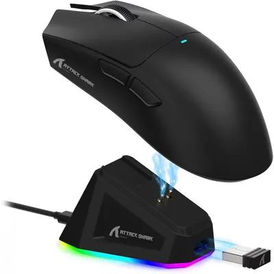 ATTACK SHARK X11 RGB 충전 도크 광학 센서가 포함된 경량 3모드 무선 게임용 마우스 PAW3311 22K DPI PC/Mac