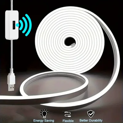 모션 센서 네온 LED 라이트 스트립 USB 디 밍이 가능한 스위치 네온 사인 유연한 실리콘 로프 Tupe 홈 야외 장식에 대 한 방수