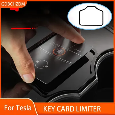 자동차 엔진 시작 카드 키 트림 프레임 홀더 해결사 Tesla Model 3 Y 수정 된 아크릴 리미터 자동차 인테리어 액세서리 제한