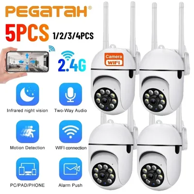 8MP HD 실외 보안 카메라, 2.4G WiFi 무선, 5배 줌, 자동 추적, 방수, 가정 감시용 컬러 야간 투시경