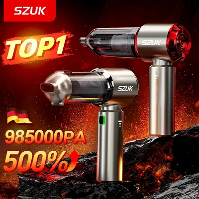 SZUK C012MAX 자동차 진공 청소기 강력한 흡입 청소 미니 기계 무선 휴대용 휴대용 송풍기 기계 가전 제품